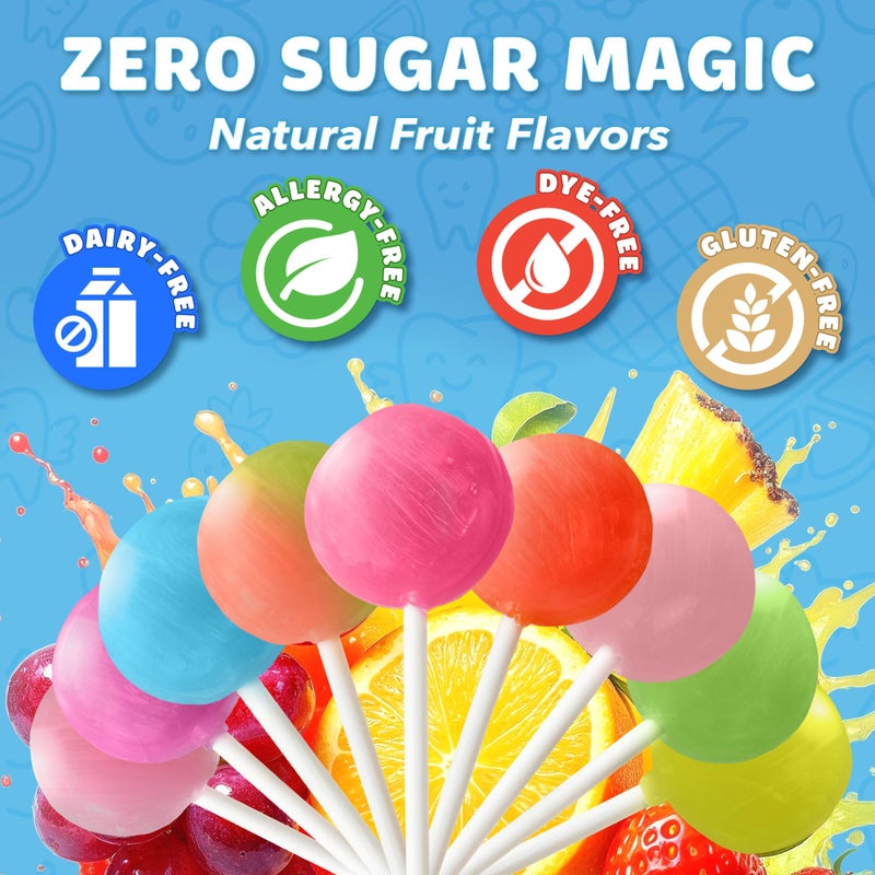 Zollipops Clean Teeth Pops Sugar Free Candy with Xylitol, Dye-Free Lollipops - Keto & Diabetic-Friendly, Dentist-Approved Treats for Kids (Natural Fruit Flavors, 6 oz) - Image 3